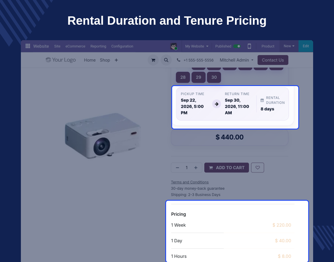 Odoo Website Rental Sale