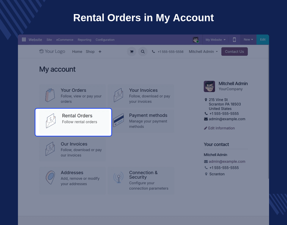Odoo Website Rental Sale