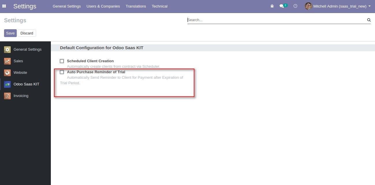 Odoo SaaS Kit Trial