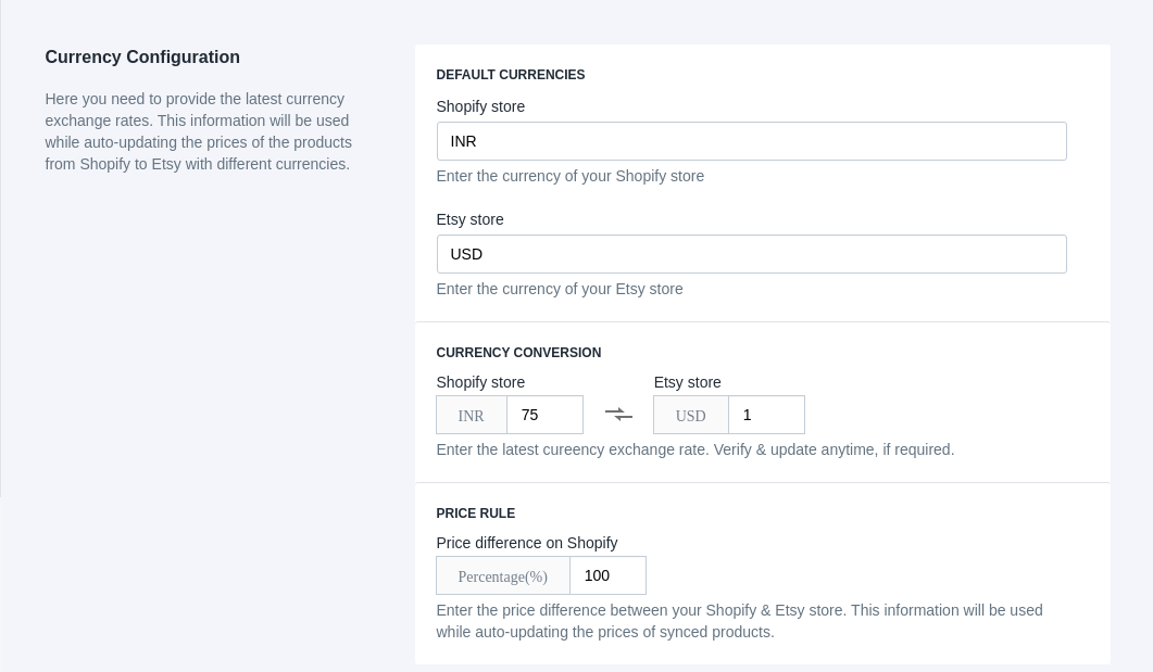 Shopify Etsy Connector