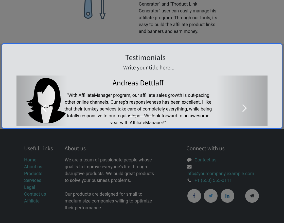 Odoo Affiliate Testimonial Extension