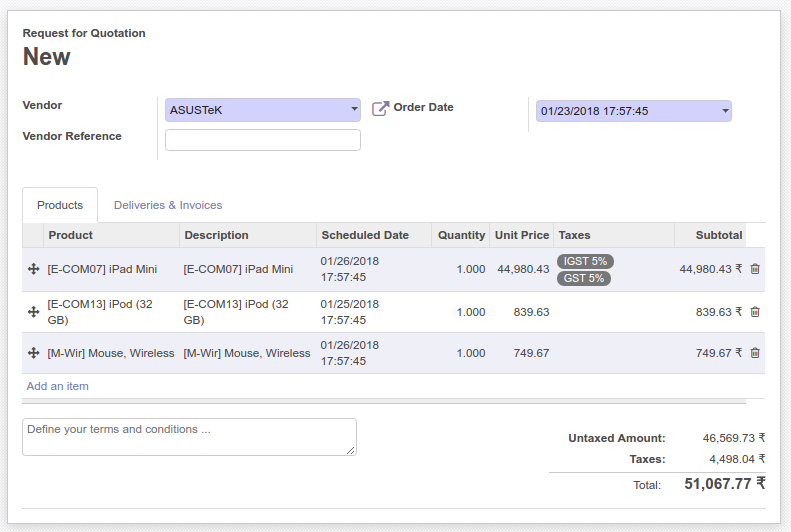 Odoo Purchase Barcode Scanning