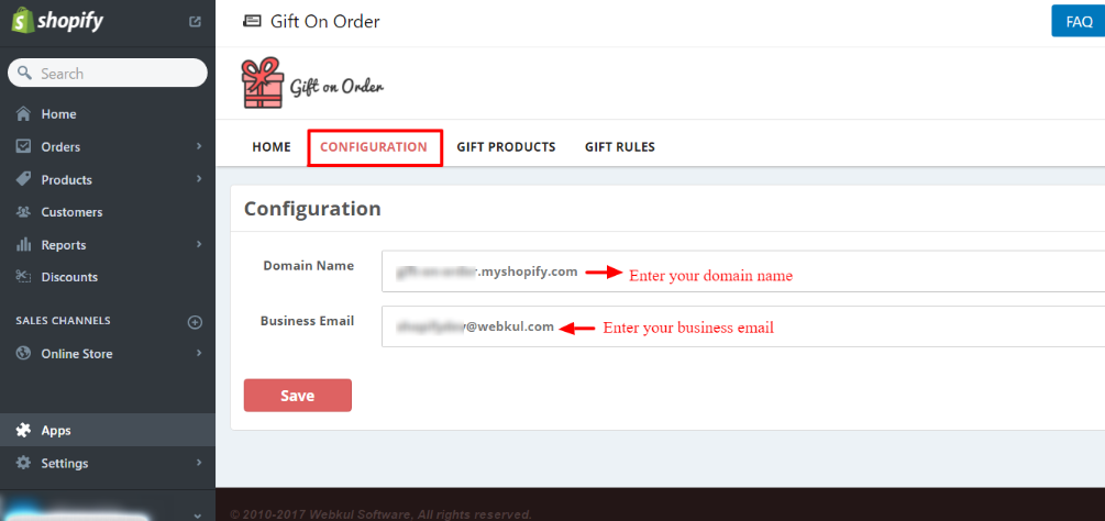 Shopify Gift On Order