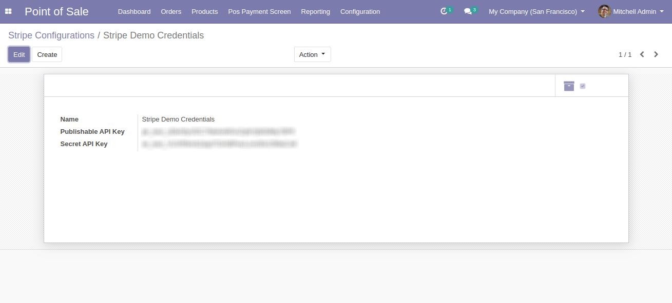 Odoo POS Stripe Payment Acquirer