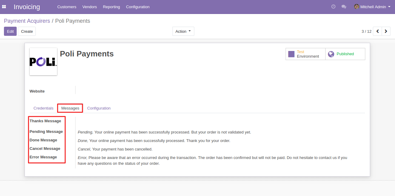 Odoo Poli Payments Acquirer