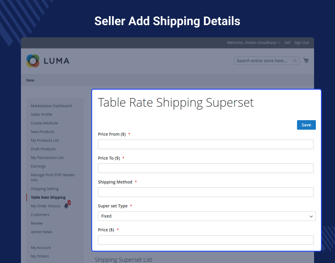 Magento 2 Table Rate Shipping Marketplace Add-on