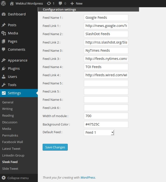 Sleek Feed for Wordpress