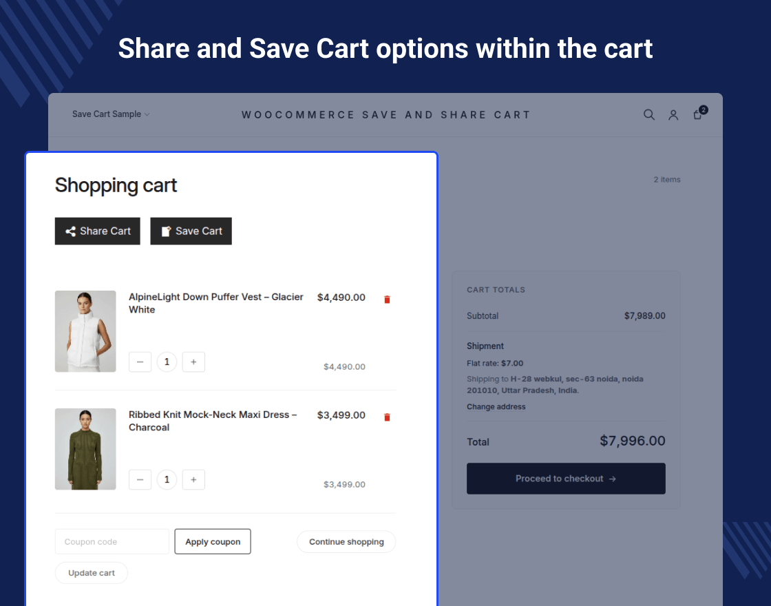 WooCommerce Save and Share Cart Plugin