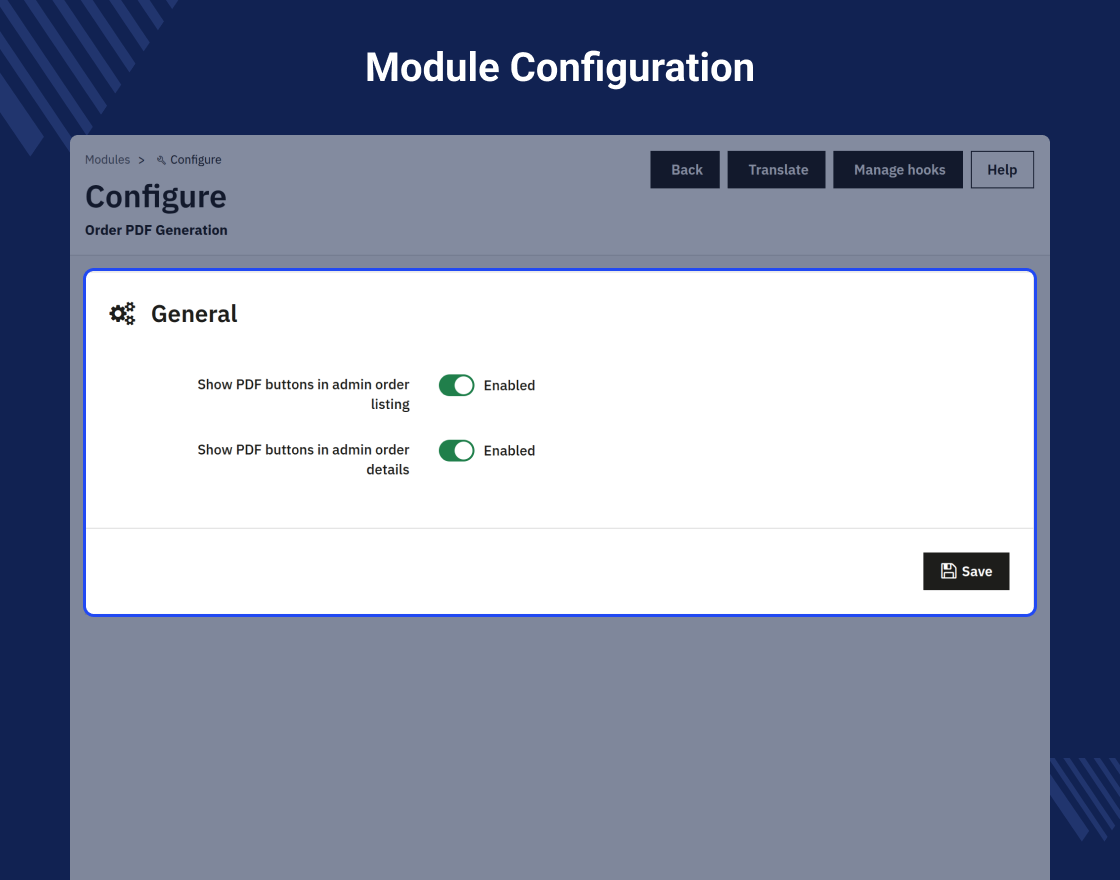 PrestaShop Order Multiple PDF Generator