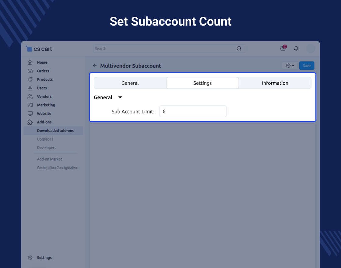 CS-Cart Multi Vendor Sub Accounts