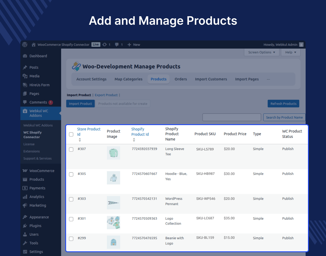 Shopify Connector for WooCommerce