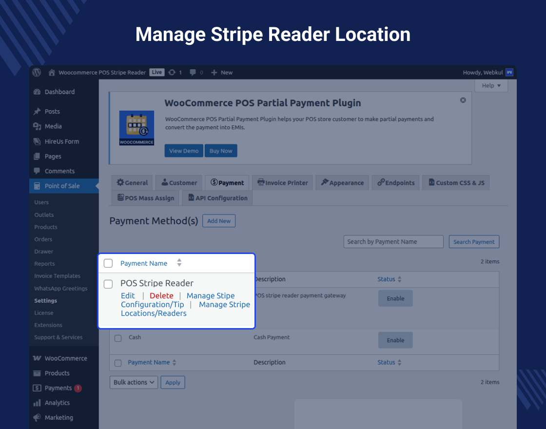Stripe Terminal for WooCommerce POS