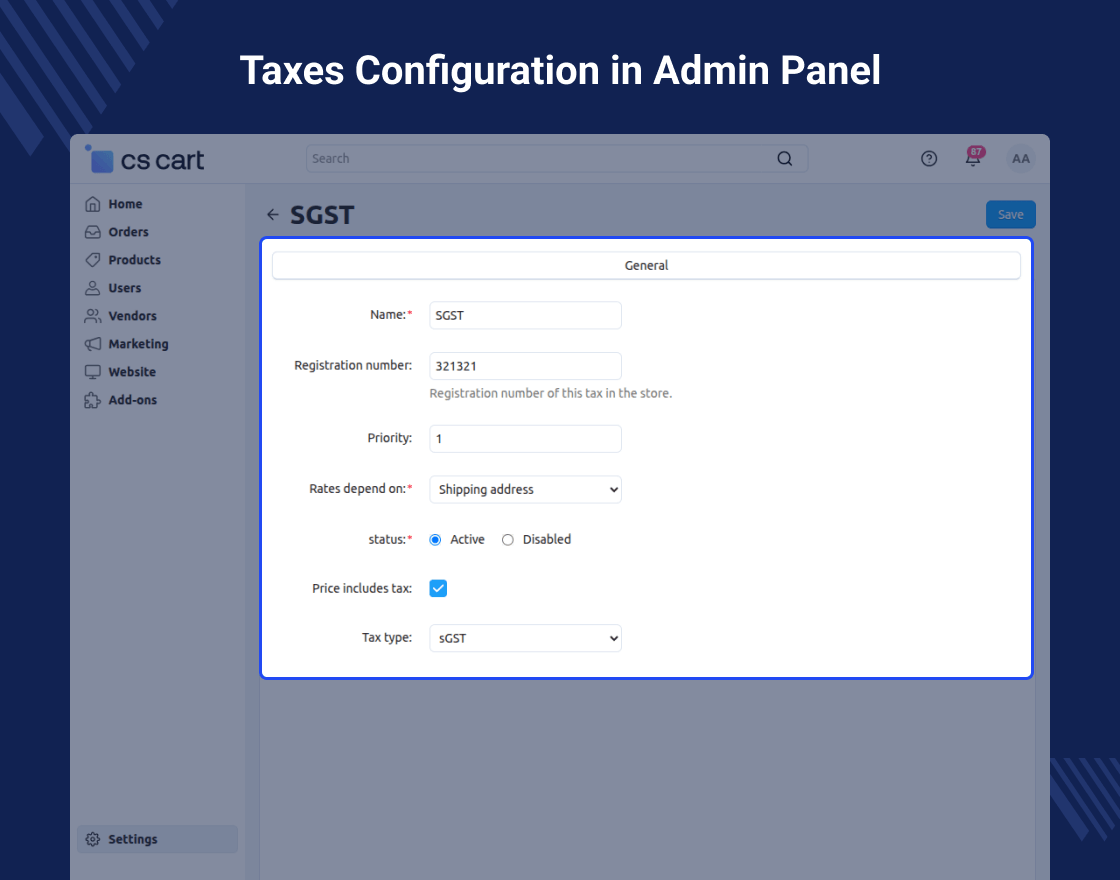 CS-Cart GST Module