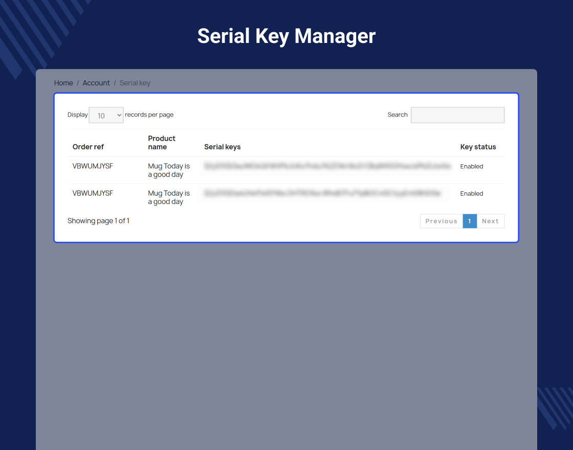 Prestashop Product Serial Key Manager