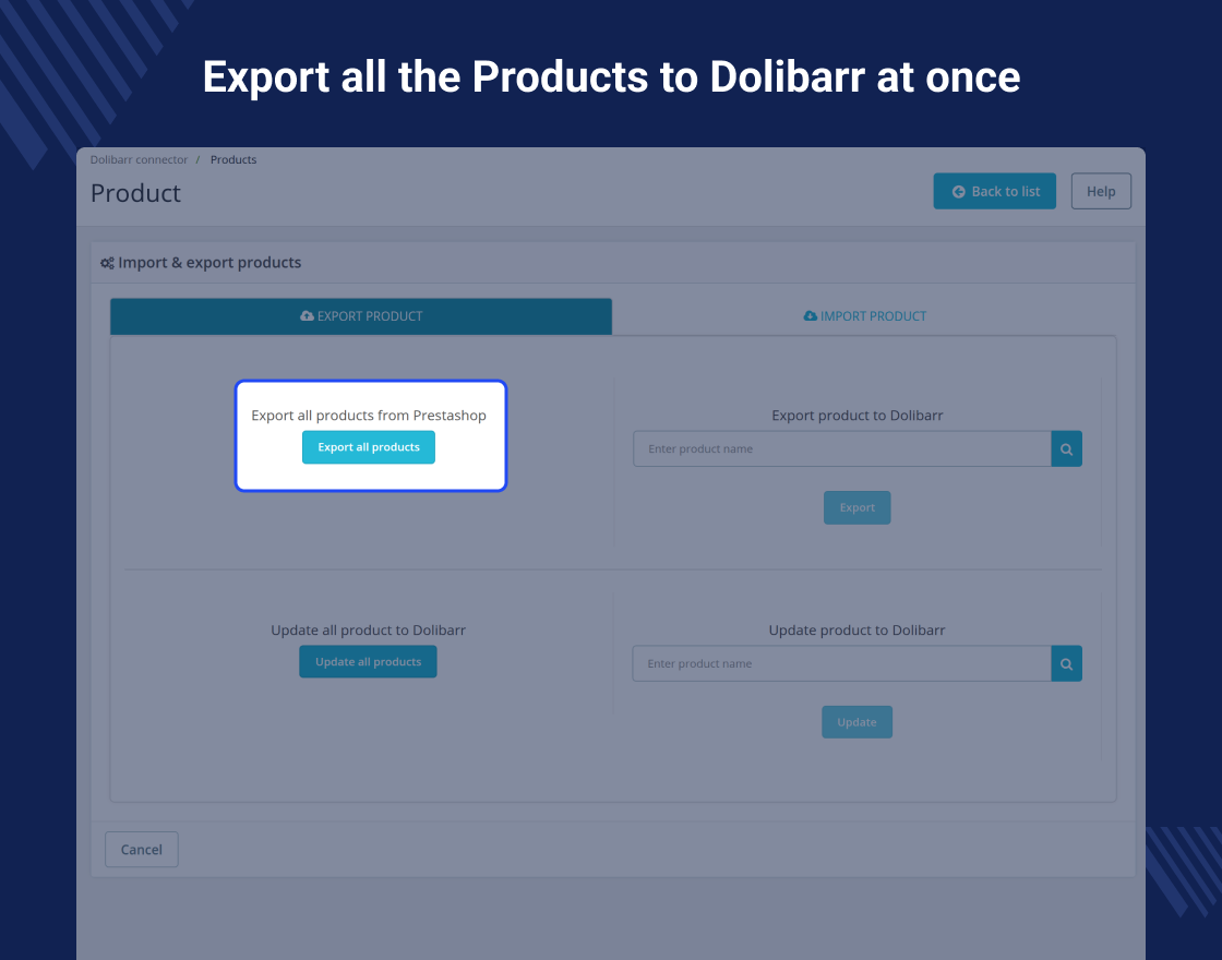 PrestaShop Dolibarr Connector