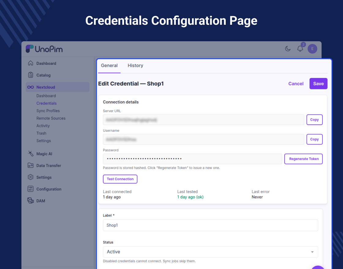 UnoPim Nextcloud DAM Integration