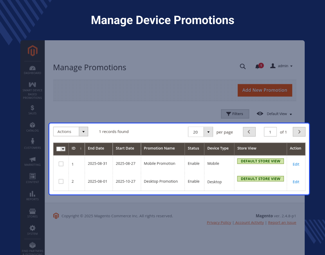 Magento 2 Smart Device Promotions