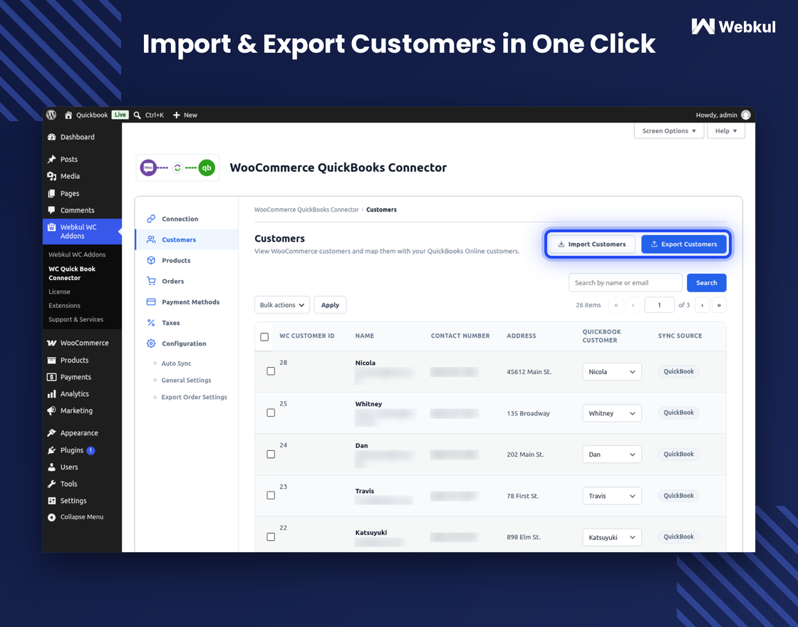 QuickBooks Connector for WooCommerce 