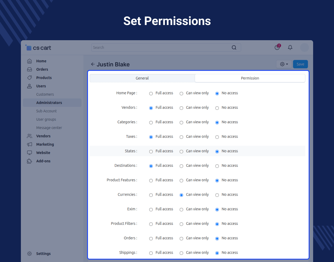 CS-Cart Multi Vendor Sub Accounts