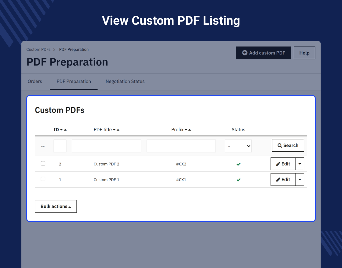 PrestaShop Order Multiple PDF Generator