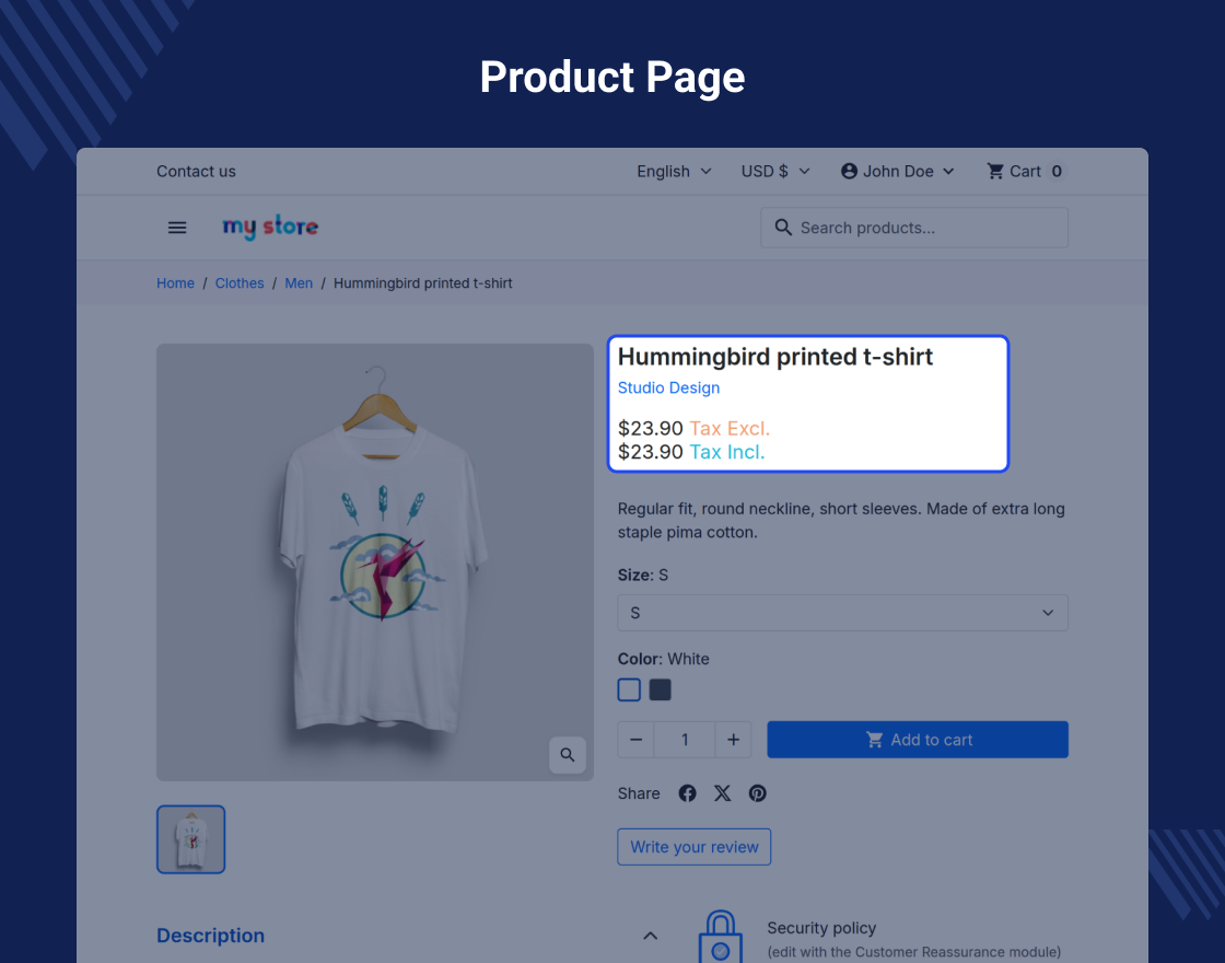 Prestashop Price Dual Display Tax incl and Tax excl