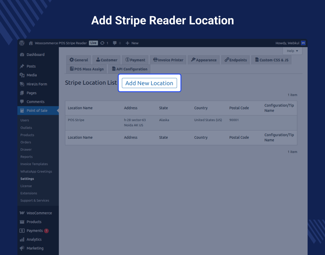 Stripe Terminal for WooCommerce POS