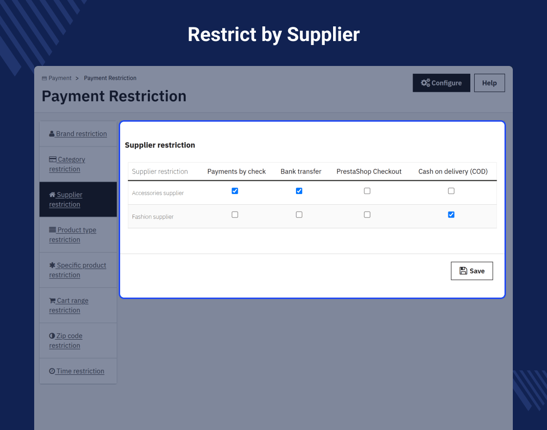 Prestashop Advanced Restrict Payment Methods Pro