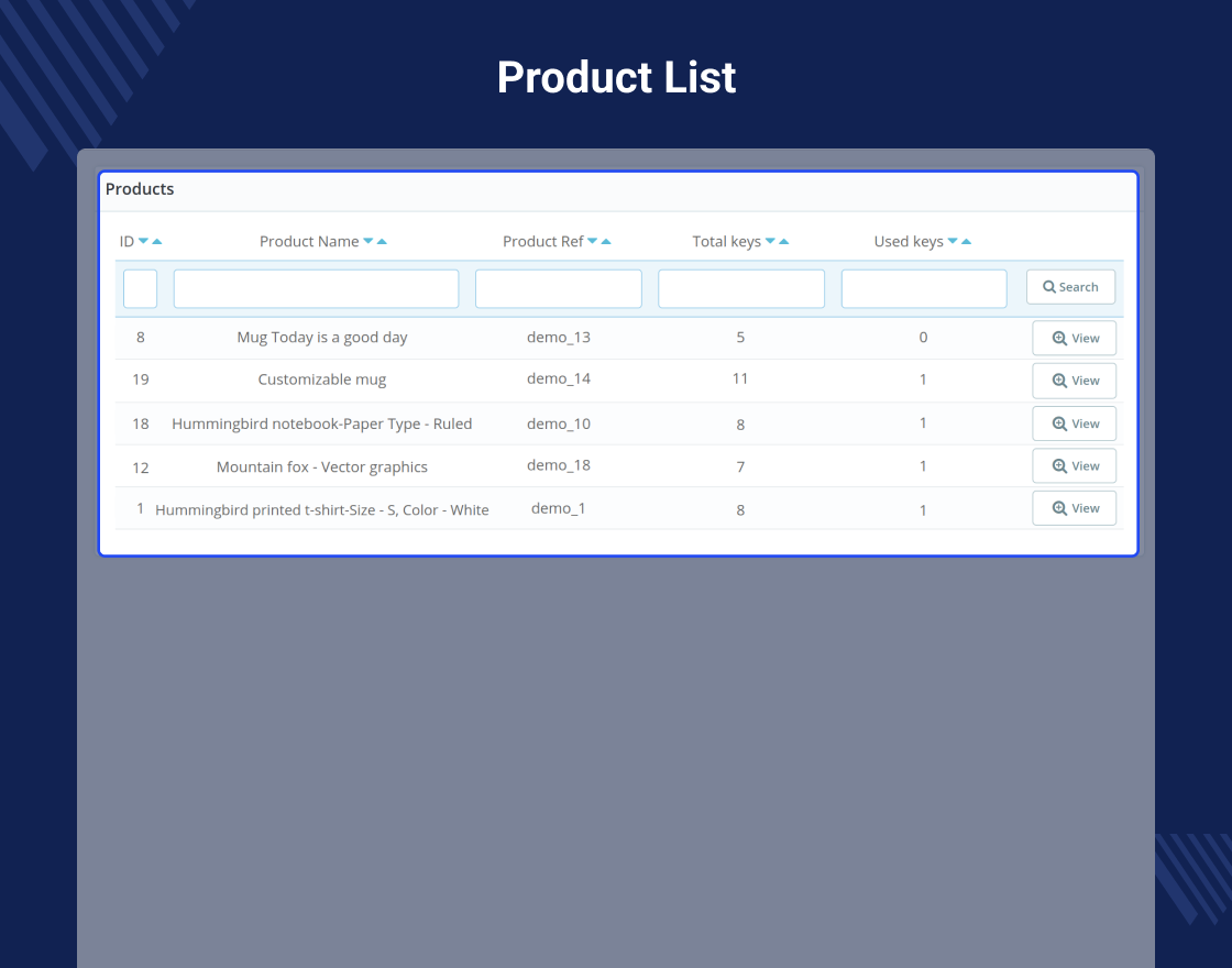 Prestashop Product Serial Key Manager