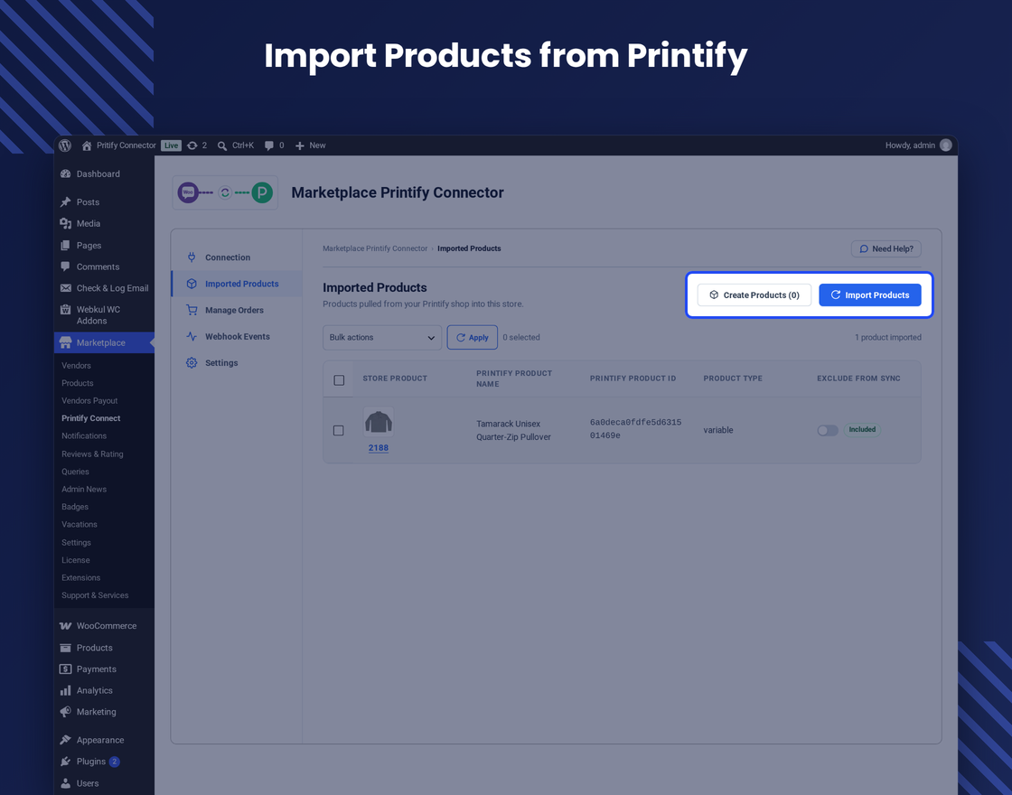 WooCommerce Multi Vendor Printify Integration