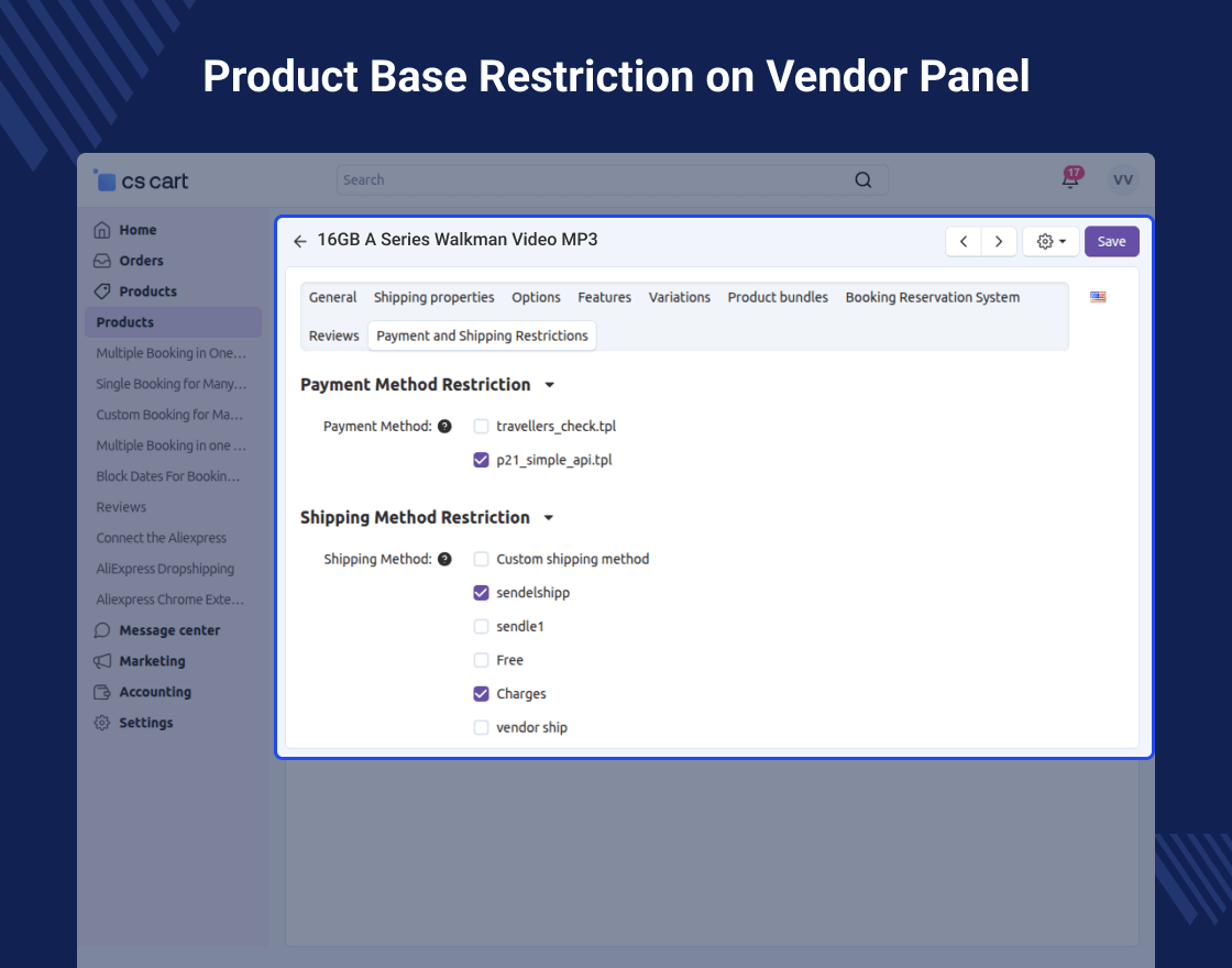 CS-Cart Payment Method Restriction