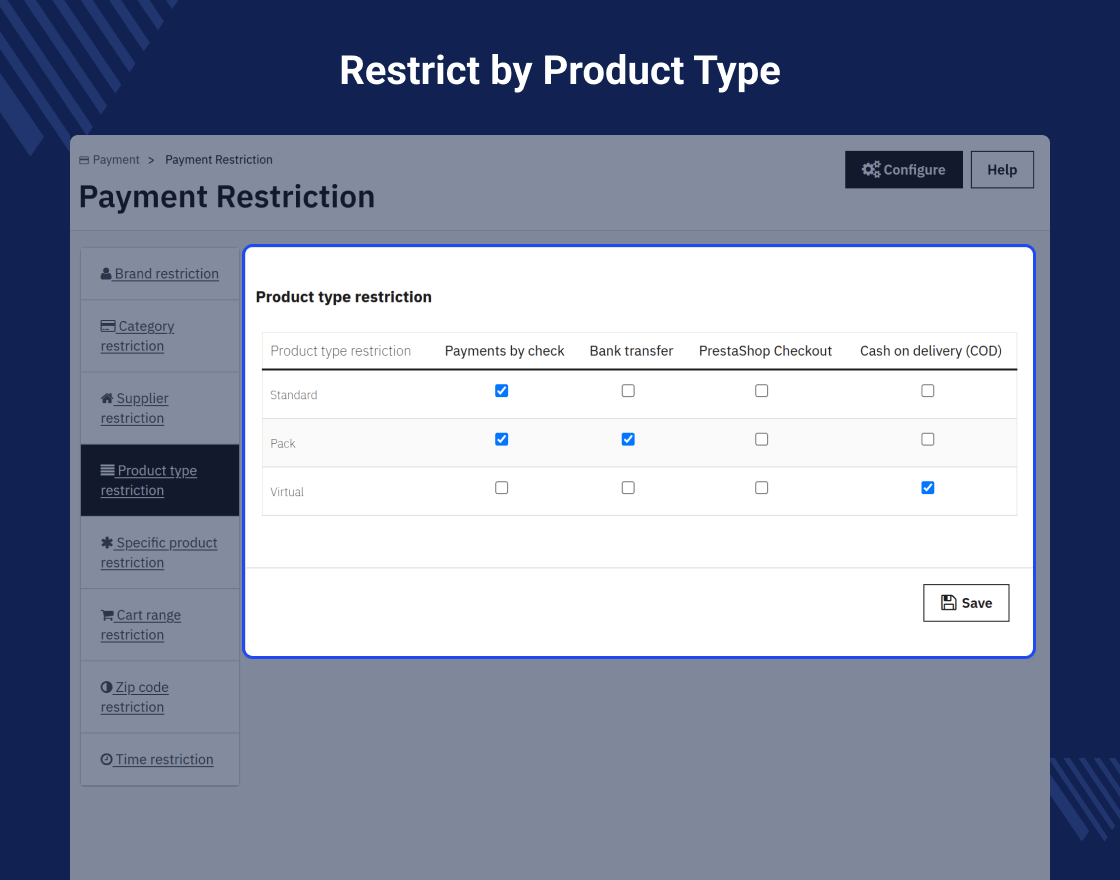 Prestashop Advanced Restrict Payment Methods Pro