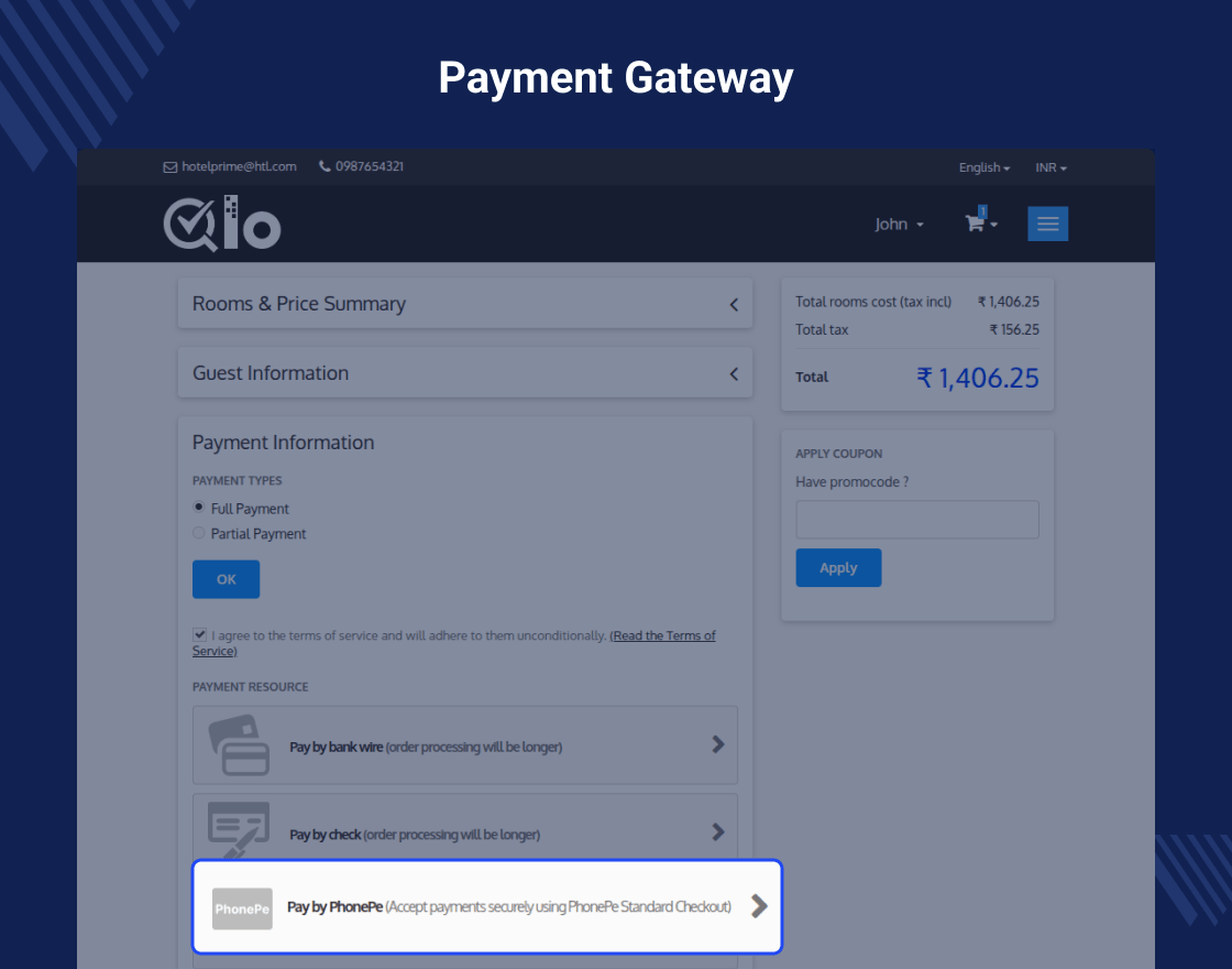 QloApps PhonePe Payment Gateway