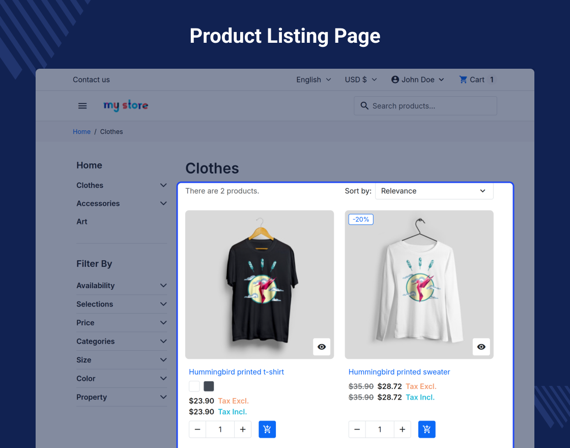 Prestashop Price Dual Display Tax incl and Tax excl