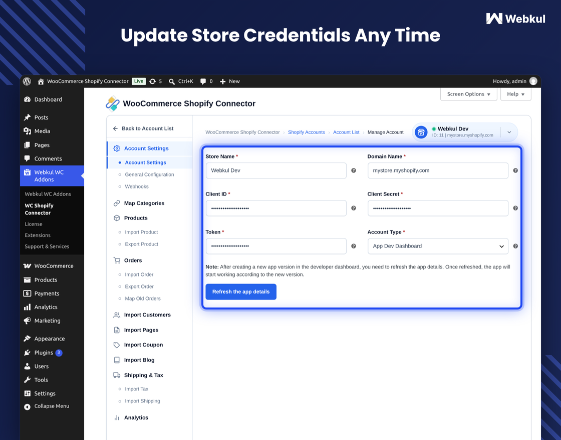 Shopify Connector for WooCommerce