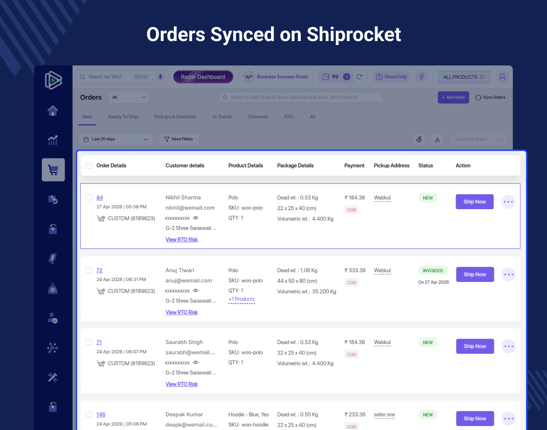 WooCommerce Marketplace Shiprocket Shipping