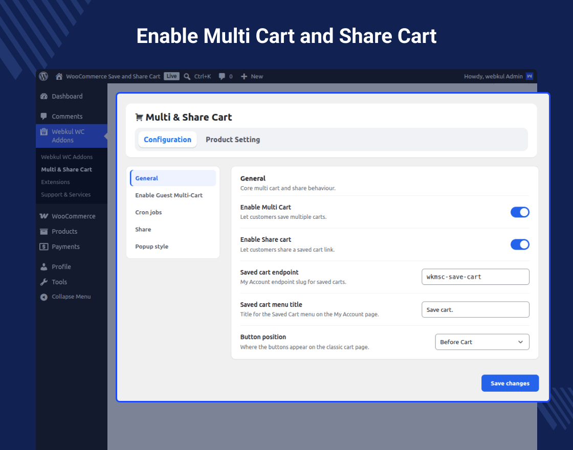 WooCommerce Save and Share Cart Plugin
