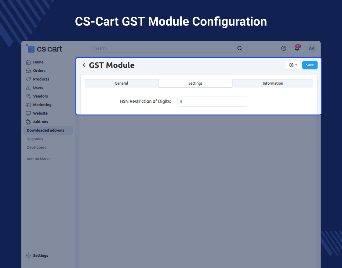 CS-Cart GST Module