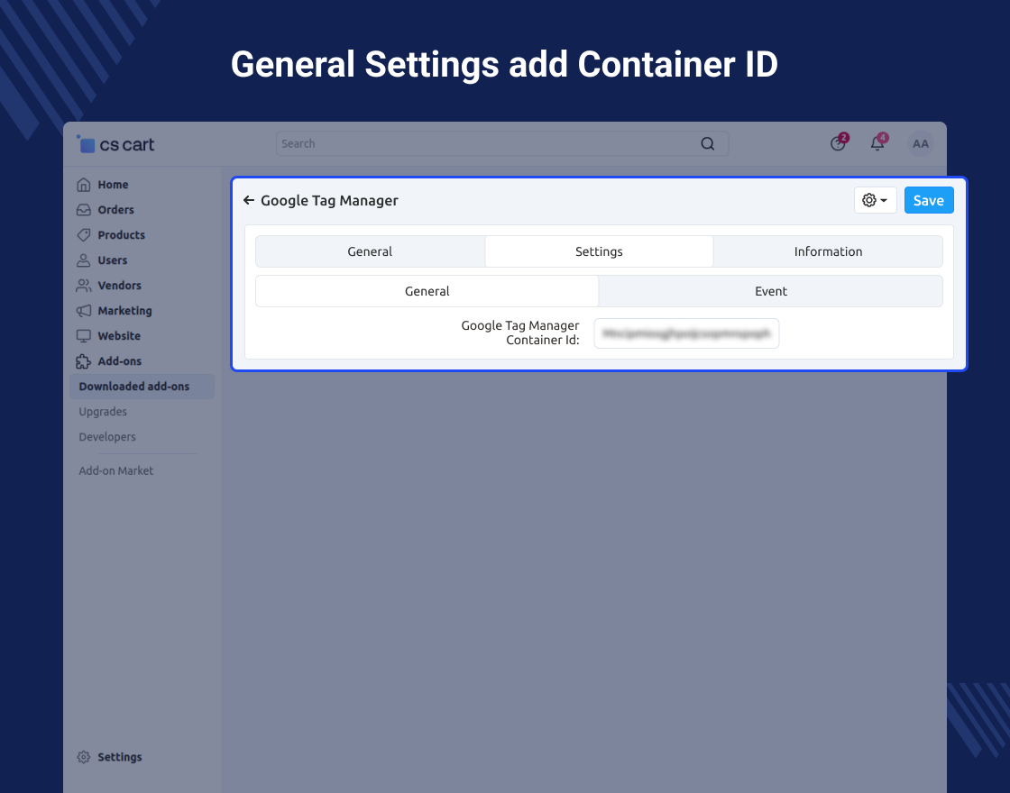 CS-Cart GTM Manager Plugin