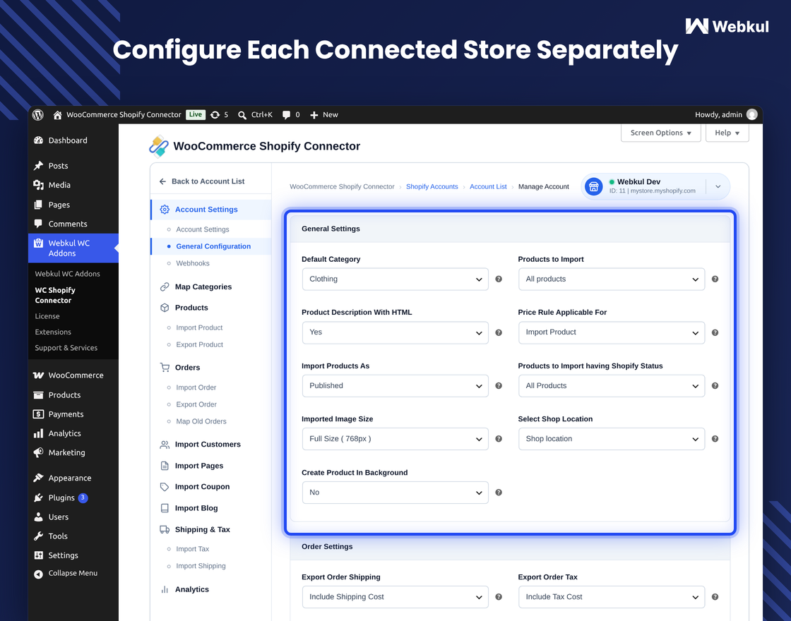 Shopify Connector for WooCommerce