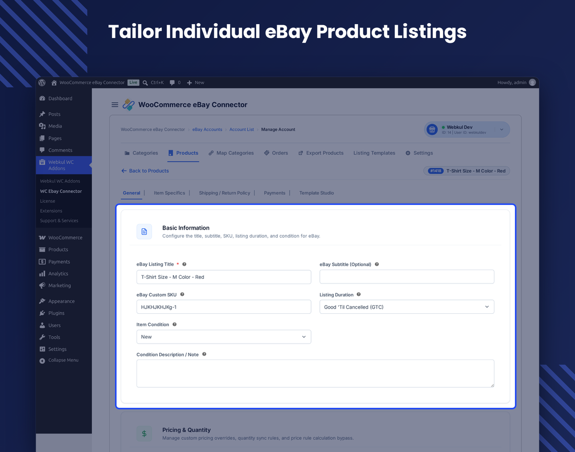WooCommerce eBay Connector