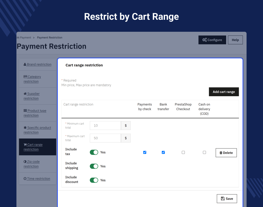 Prestashop Advanced Restrict Payment Methods Pro