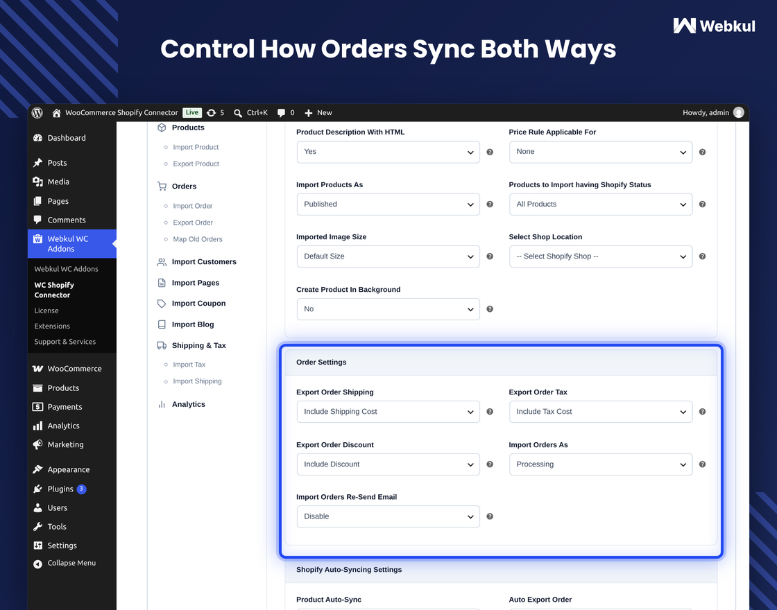Shopify Connector for WooCommerce