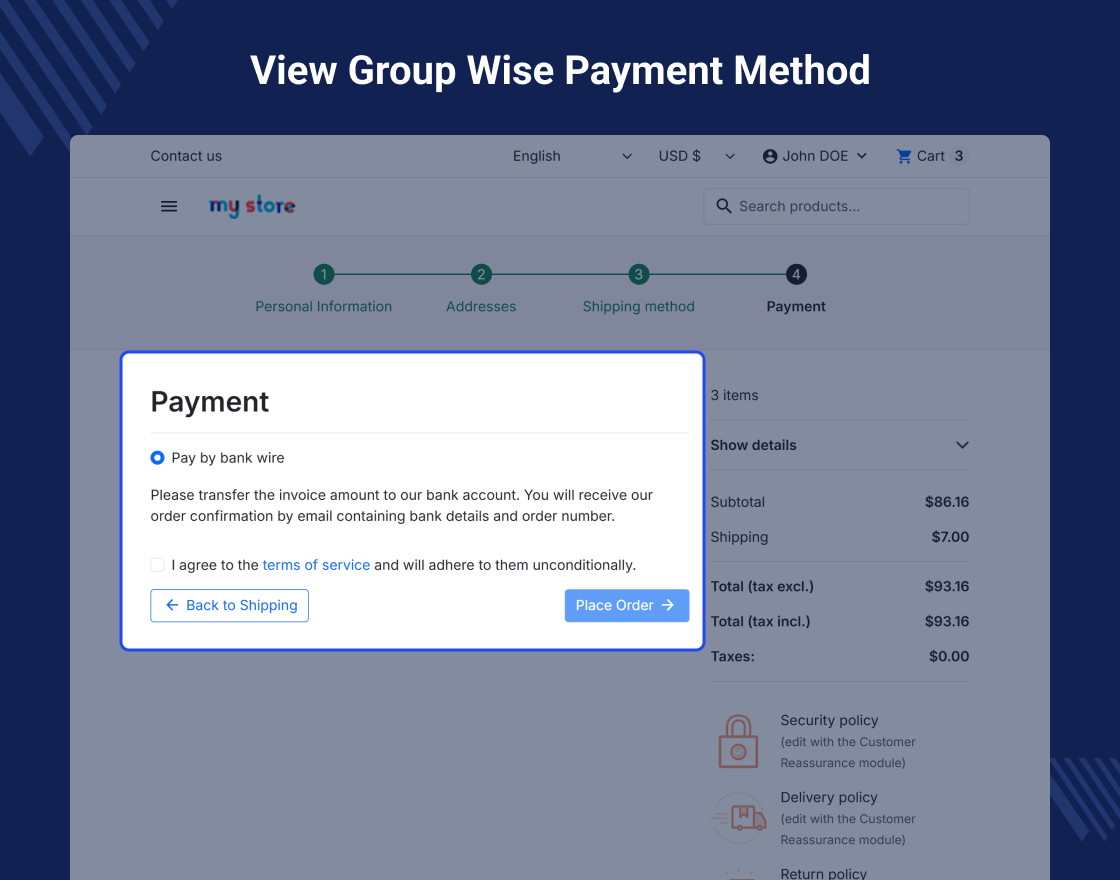 Prestashop Product Wise Payment 