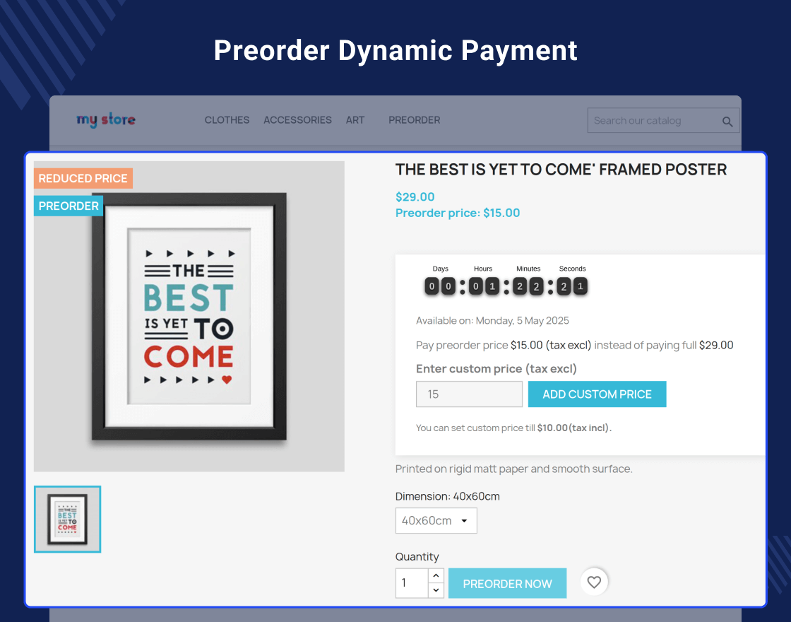 Prestashop Preorder