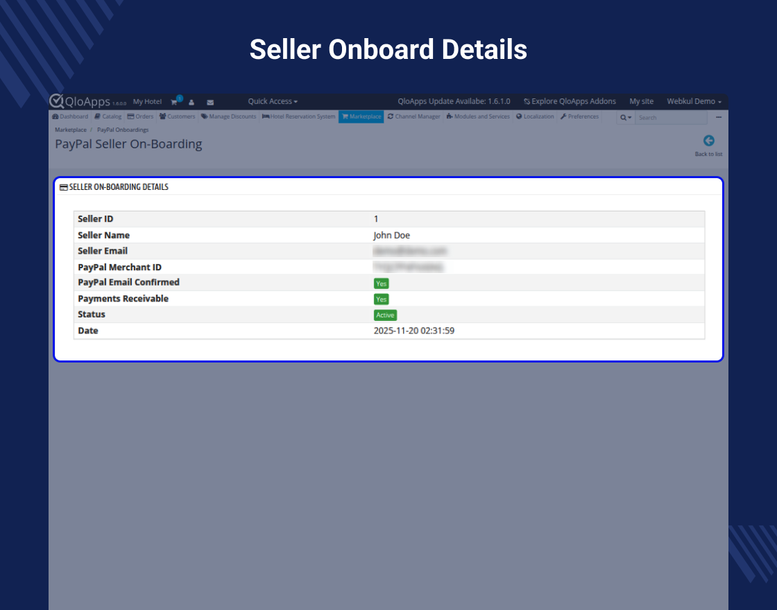 QloApps Marketplace Paypal Commerce Payment Gateway