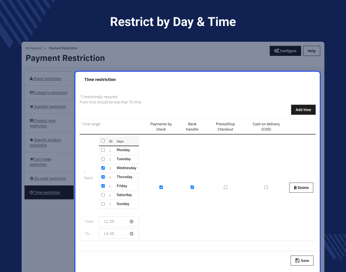Prestashop Advanced Restrict Payment Methods Pro