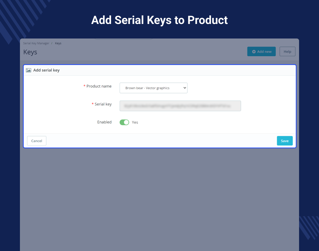 Prestashop Product Serial Key Manager