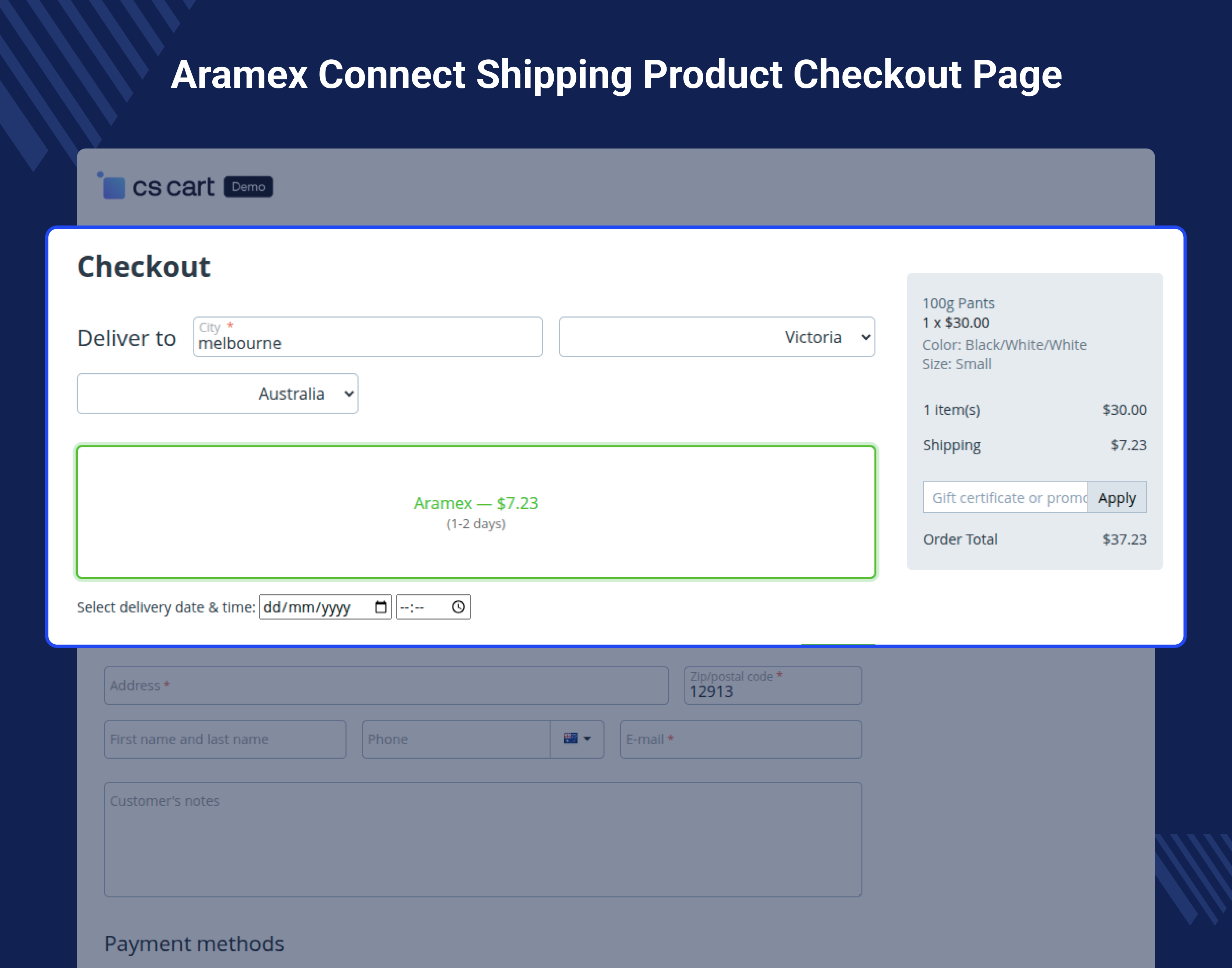 CS-Cart Aramex Connect Shipping