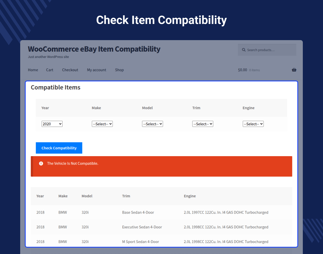 eBay Item Compatibility for WooCommerce