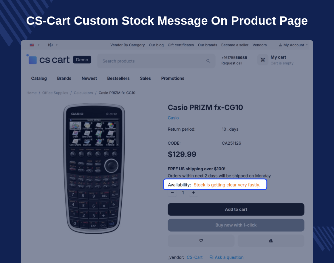 CS-Cart Custom Stock Status